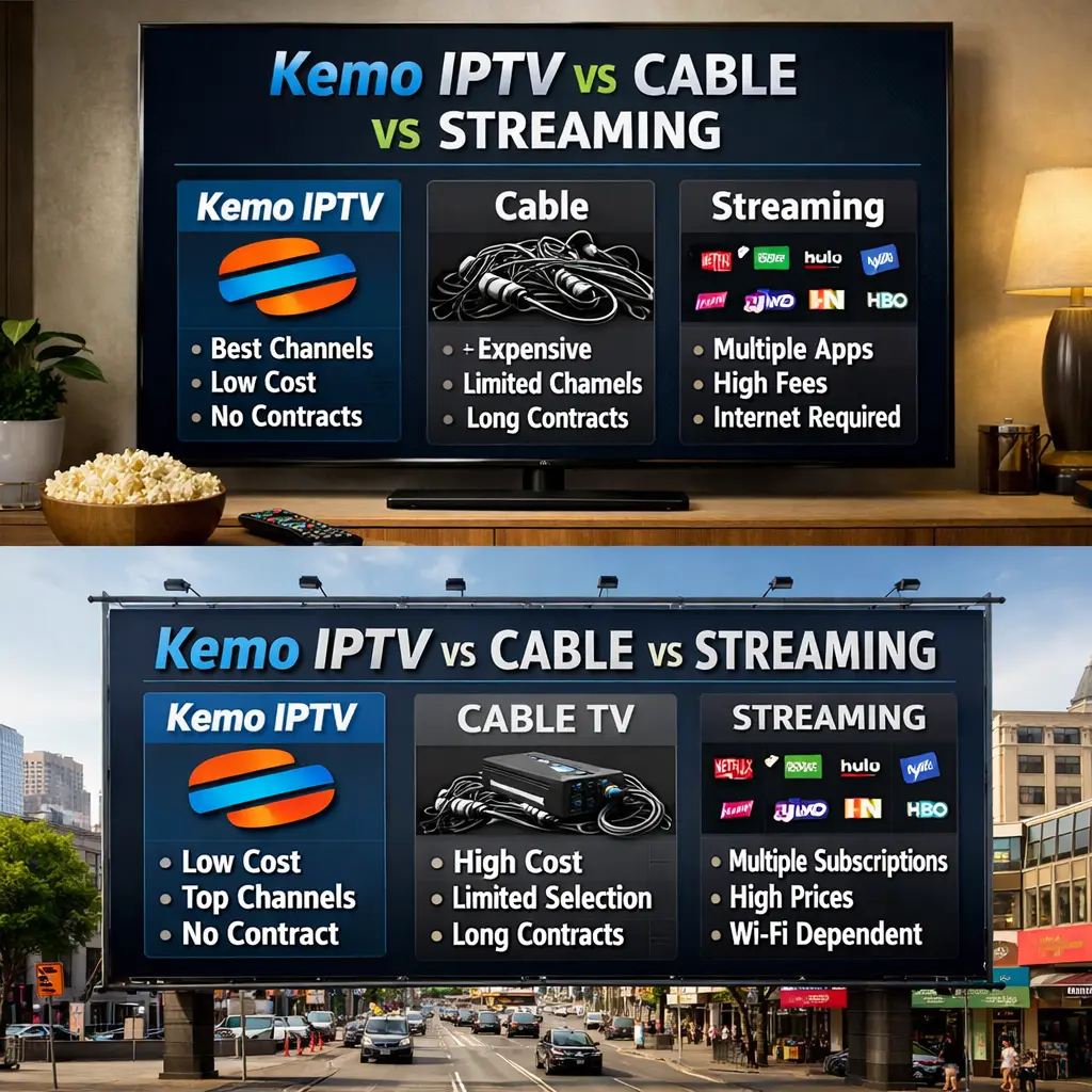 Kemo IPTV vs Cable vs Streaming Which Is Best in the USA